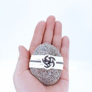 "Blossoming Love" Wrapped rock for lovers/Love Knot wrapped stone/Flower Blossom